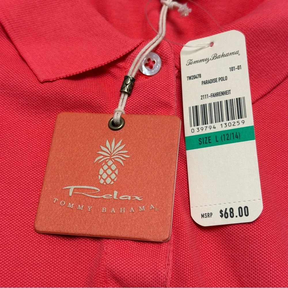 NWT Tommy Bahama Paradise Pink Red Fahrenheit Size Large New - Picture 3 of 11
